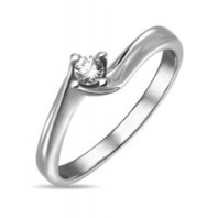 Помолвочное кольцо R01-SOL50-010-G2-М13584 из белого золота, гладкое