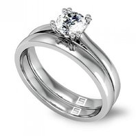 Помолвочное кольцо AMORE-S14555 из белого золота, гладкое