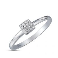 Помолвочное кольцо S4200 из белого золота, гладкое