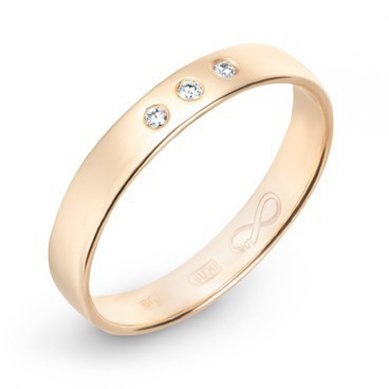 Обручальное кольцо R01-WED-00003-М8509 - Ювелирный бренд Московский ювелирный завод в Волгограде...