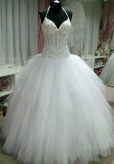 Свадебное платье A33151. С пышной юбкой, длинное без шлейфа.