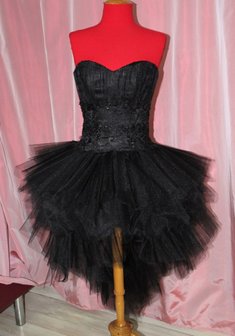 Вечернее платье A33177. С пышной юбкой, короткое со шлейфом.