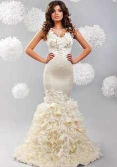 Свадебное платье И33272. Силуэт Русалка (Рыбка), длинное без шлейфа.