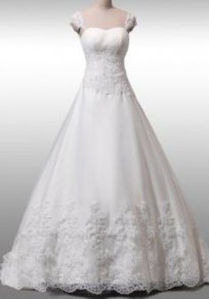 Свадебное платье И33289. А-силуэт, длинное со шлейфом.