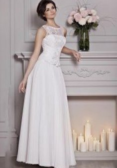 Свадебное платье И33295. А-силуэт, длинное без шлейфа.