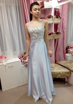 Вечернее платье A65459. С прямой юбкой, длинное без шлейфа.