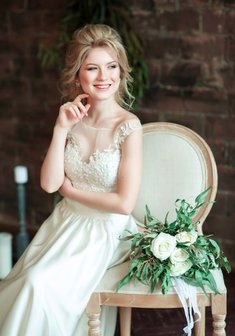 Свадебное платье A65460. А-силуэт, длинное без шлейфа.